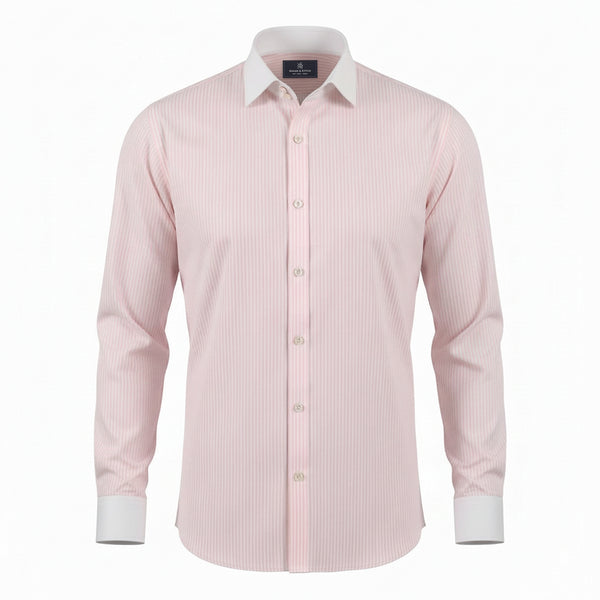The Rosewood Regent: Light Pink Candy Stripe Shirt
