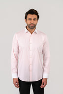 Light pink shirt for men worn by model in formal smart casual style