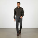 Deep Brown Herringbone Shirt