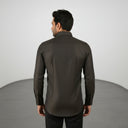 Deep Brown Herringbone Shirt
