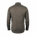 Olive green shirt for men back view showing herringbone texture