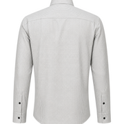 Olive and white Oxford houndstooth shirt back view for men