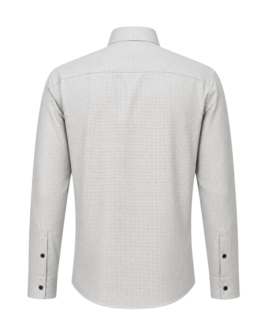Olive and white Oxford houndstooth shirt back view for men