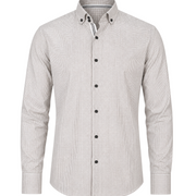Olive and white Oxford houndstooth shirt front view for men