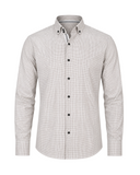 Olive and white Oxford houndstooth shirt front view for men