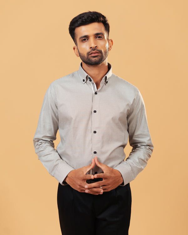 The Verdant Aspect: Olive & White Oxford Houndstooth Shirt