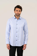 Sky blue shirt for men worn by model in formal smart style