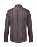 Multicoloured satin stripes shirt back view for men
