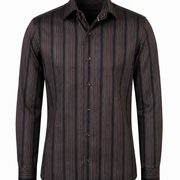 Multicoloured satin stripes shirt front view for men