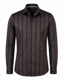 Multicoloured satin stripes shirt front view for men