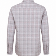 Light brown Giza twill check shirt back view for men