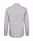 Light brown Giza twill check shirt back view for men