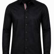Black twill shirt front view for men
