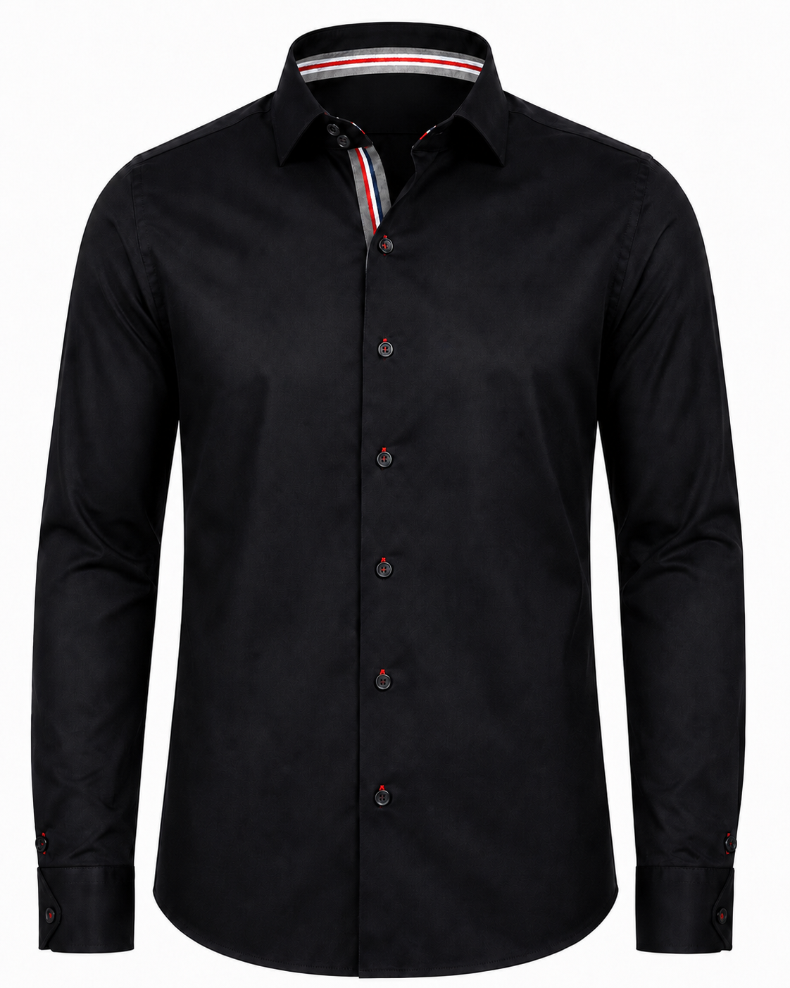 Black twill shirt front view for men