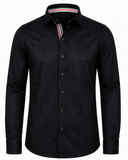 Black twill shirt front view for men