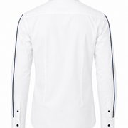 White Giza satin shirt back view for men