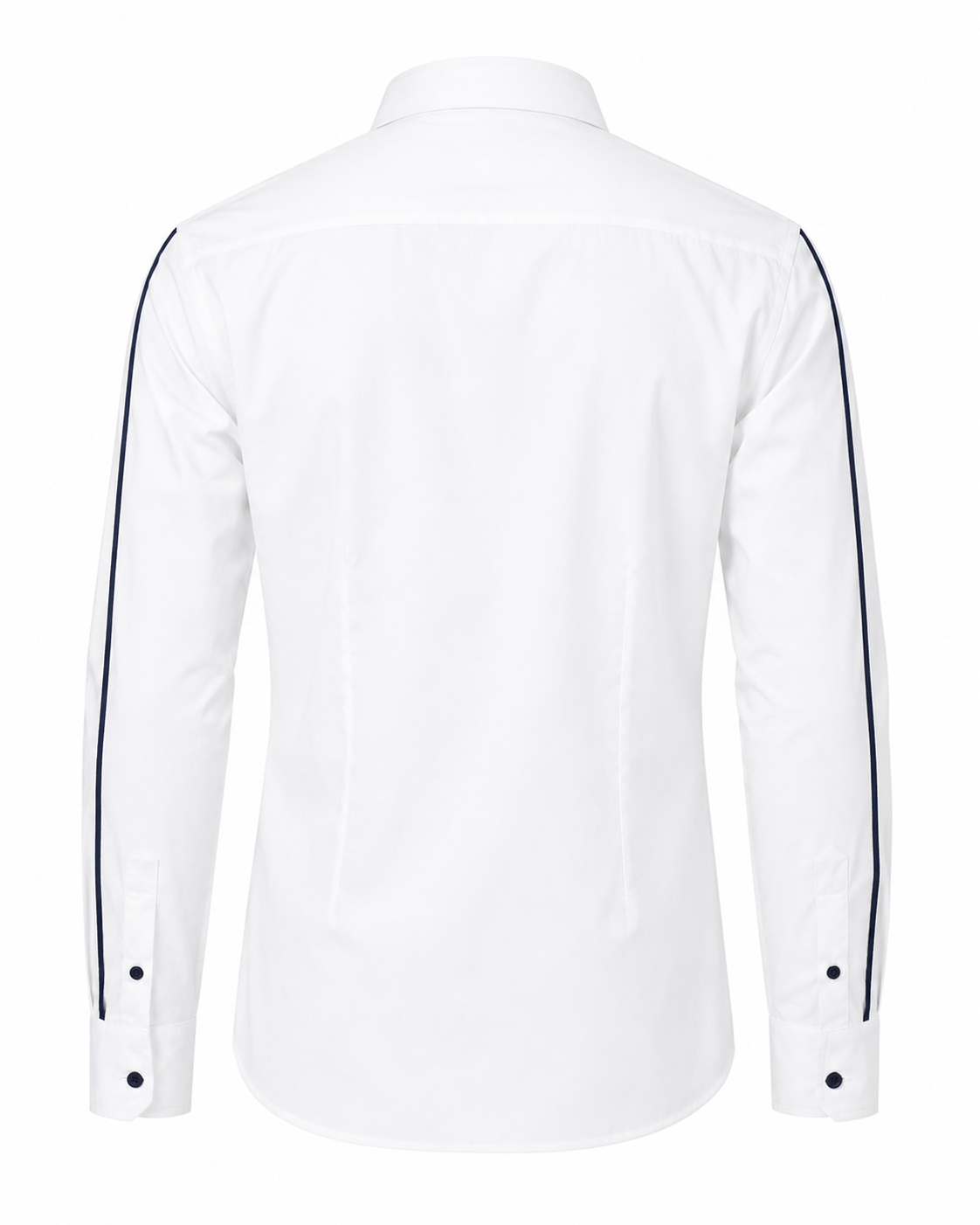 White Giza satin shirt back view for men