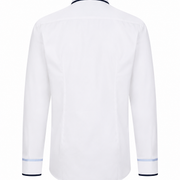 White Giza satin shirt back view for men