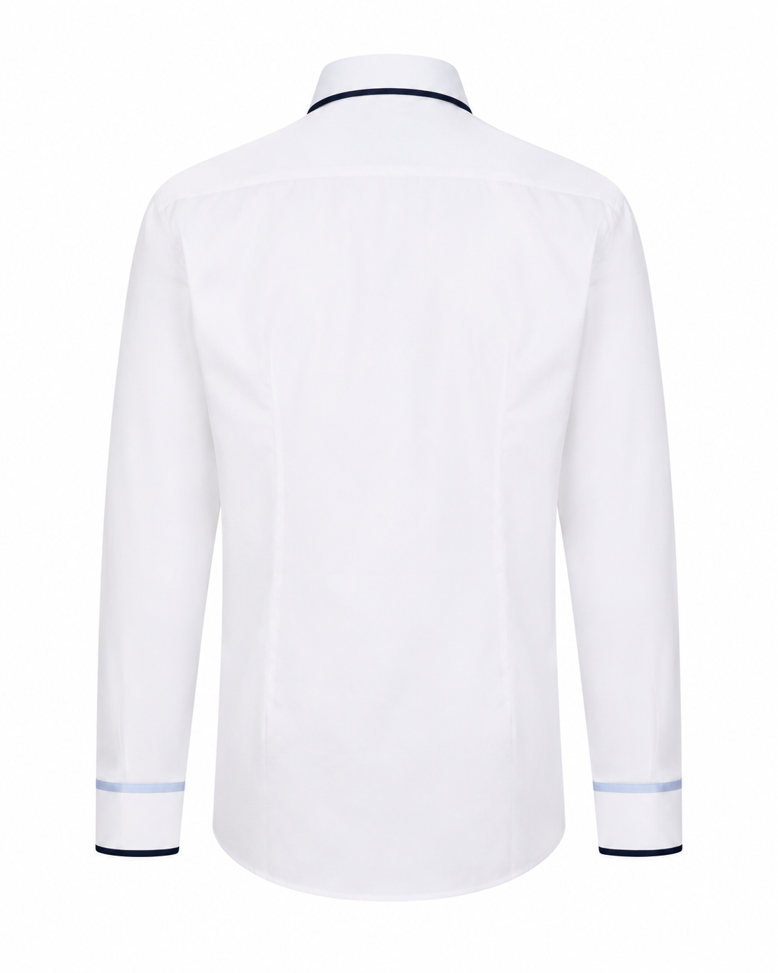 White Giza satin shirt back view for men