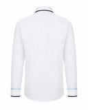White Giza satin shirt back view for men