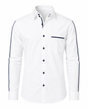 White Giza satin shirt front view for men