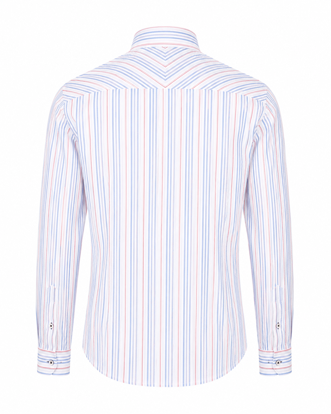 White seersucker striped shirt front view for men